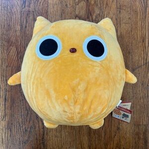 Yamani Big Eye Orange Cat Plush Anime 15” Round One NWT